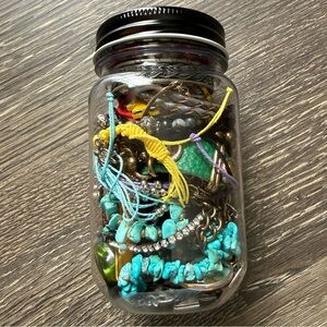 Small Jar of Semi Mystery Jewelry